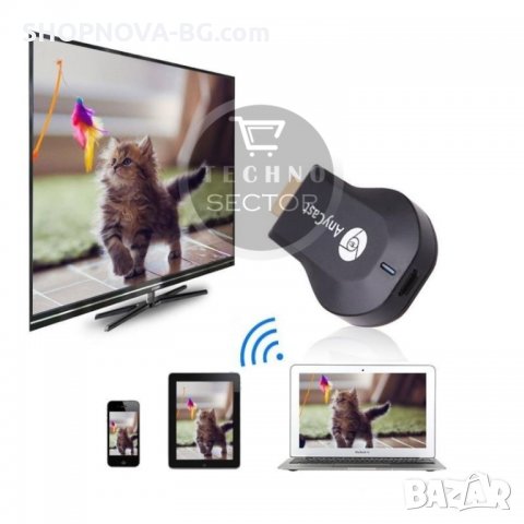  WiFi TV stick Anycast за безжично свързване на телефон, таблет с телевизор , снимка 4 - Плейъри, домашно кино, прожектори - 24611897