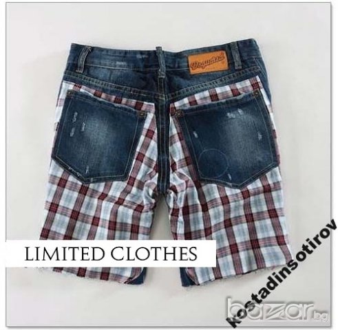 DSQUARED D2 TARTAN PLAID ICON Мъжки Къси Дънки размер 44 (28), снимка 4 - Дънки - 6822482