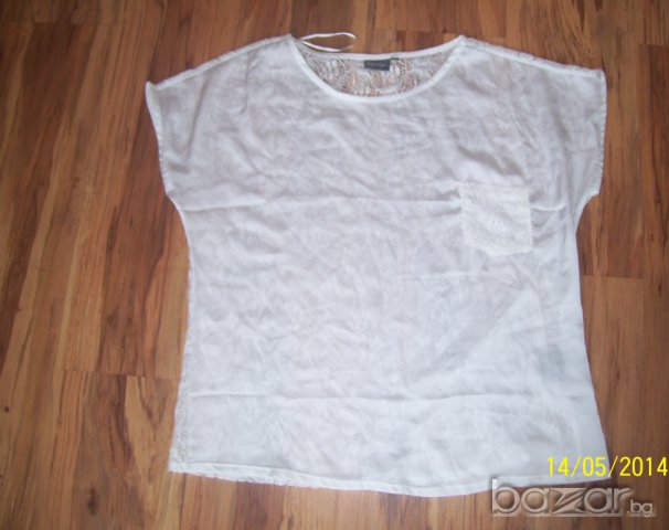 нова бяла лятна блузка с дантелен прозрачен гръб на sity life-размер-л-хл , снимка 6 - Тениски - 7407792