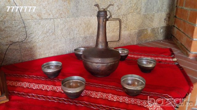 Стар кован меден сервиз , снимка 4 - Антикварни и старинни предмети - 17883998