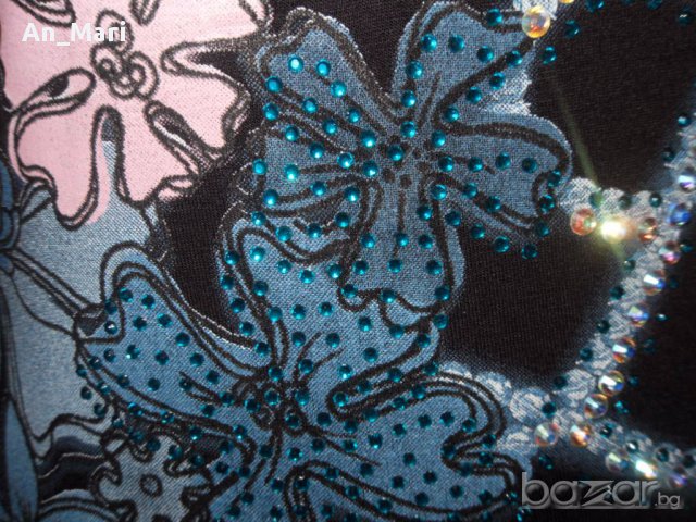 "Bebe" Дамска блузка в черно на цветя, снимка 6 - Тениски - 17509456