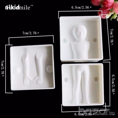 комплект пластмасови калъп форми форма човек тяло жена дете хора фигура торта украса фондан шоколад , снимка 4 - Форми - 15424834