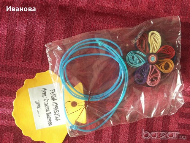 Ръчна изработка на бижута от хартия и квилинг  0.50лв, снимка 3 - Колиета, медальони, синджири - 20166828