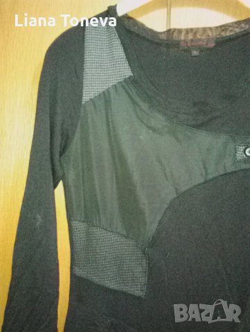 рокля в черно и тьмносиво, снимка 5 - Рокли - 25212906