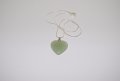 Ланче "Сърце" зелен авантюрин, снимка 1 - Колиета, медальони, синджири - 13240963