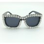 лукс слънчеви очила котешки с кристали, снимка 2