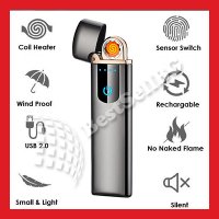 Ветроустойчива електронна запалка ток плазмена запалка реотан зареждаща се USB Тесла цигари подарък, снимка 2 - Запалки - 24299563