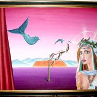 "Пролетна богиня", маслена картина, Стен Леон, Наградена на международна изложба в София, 1998г. , снимка 2 - Картини - 12864738