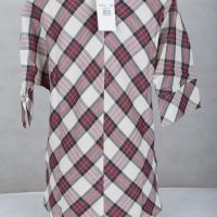 Дамска карирана блуза от памук и лен марка Enny Wear, снимка 4 - Блузи с дълъг ръкав и пуловери - 24502236