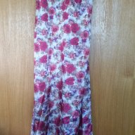 Красива, флорална дълга рокля от коприна, снимка 2 - Рокли - 18380278