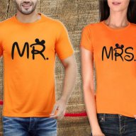 СВЕТИ ВАЛЕНТИН ЗА ВЛЮБЕНИ! MR MRS MICKEY MOUSE тениски и блузи с дата ПО ИЗБОР! Поръчай с твоя идея!, снимка 8 - Тениски - 8582125
