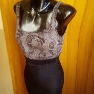  Къса рокля по тялото в сиво и черно  М, снимка 4 - Рокли - 8695021