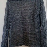 Сивосребриста мрежеста блуза, с дълъг ръкав, снимка 4 - Блузи с дълъг ръкав и пуловери - 19503891