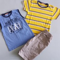 Детски лот от потник, тениска и къси панталони за 4-5 г., снимка 2 - Детски комплекти - 25194011
