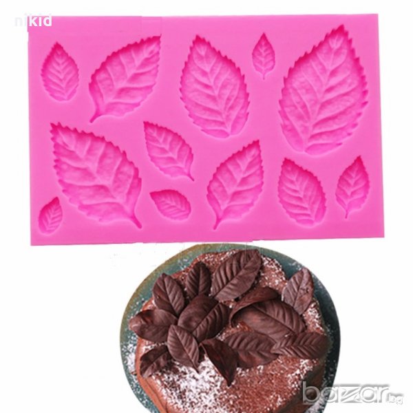 малки и големи листа листо роза силиконов молд форма украса декорация торта фондан шоколад, снимка 1