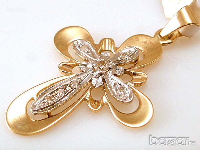 Златен кръст от бяло и жълто злато 2.47 грама, снимка 1