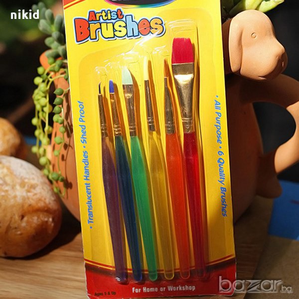 6 бр. четки за декориране декорация художествени  рисуване на сладки торти и украса, снимка 1