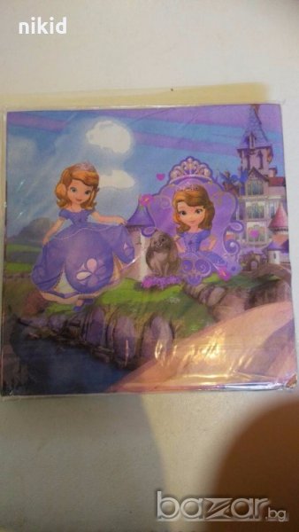 Sophia София принцеса и заека 10 парти салфетки рожден ден, снимка 1