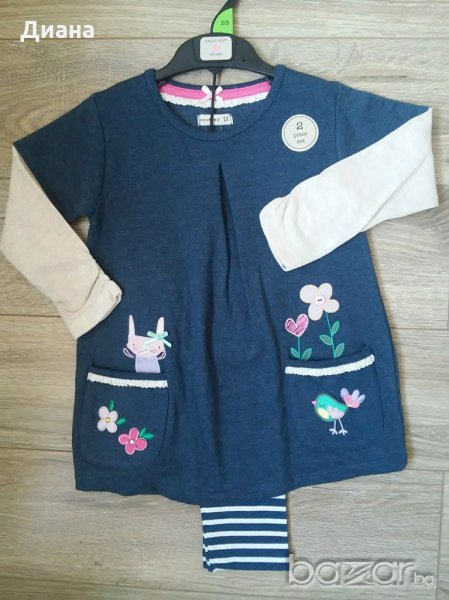 Бутиков детски комплект за момиче - туника с клин, марка Crafted - размер 2-3 г, снимка 1