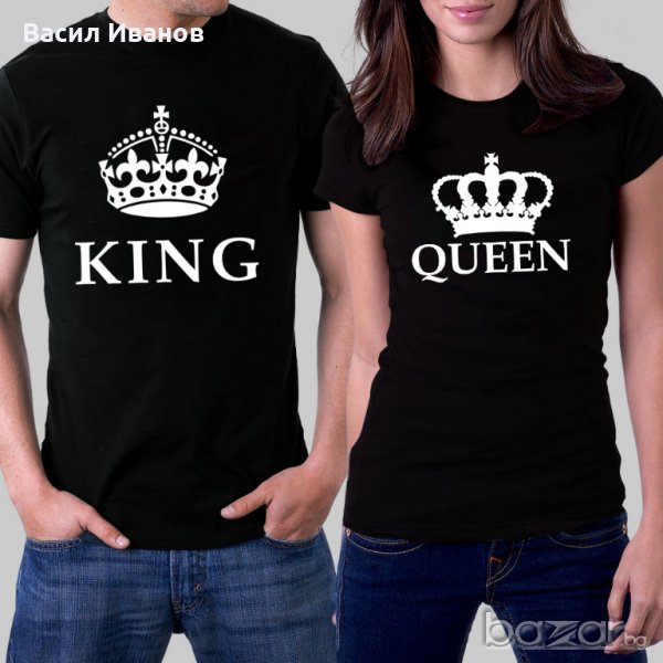 Комплект тениски - King & Queen, снимка 1