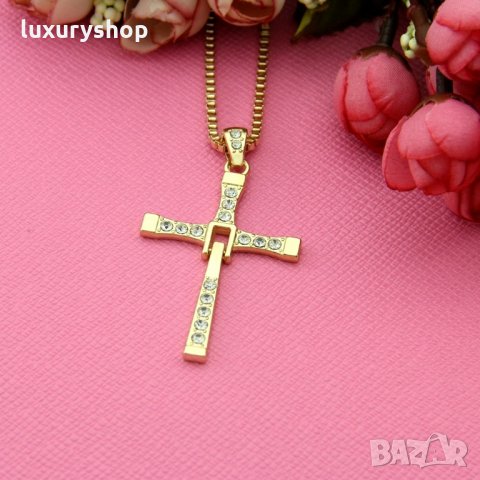 БЕЗПЛАТНА ДОСТАВКА!От филма Бързи и яростни, висулка, Доминик Торето, кръст, мъжки огърлица, синджир, снимка 4 - Колиета, медальони, синджири - 24818967