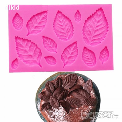 малки и големи листа листо роза силиконов молд форма украса декорация торта фондан шоколад