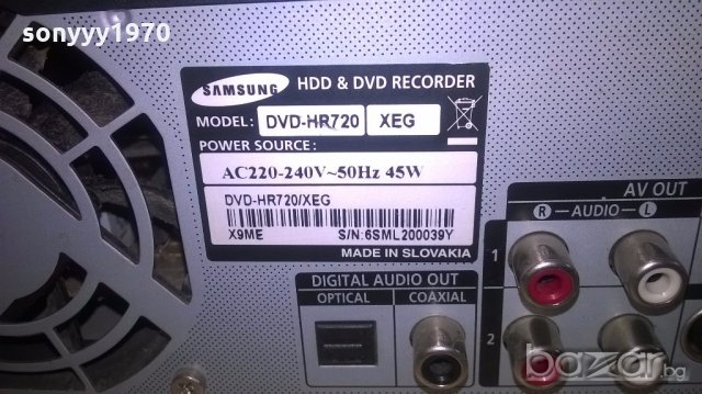 samsung dvd-hr720/xeg hdd/dvd recorder-внос швеицария, снимка 12 - Ресийвъри, усилватели, смесителни пултове - 18303882