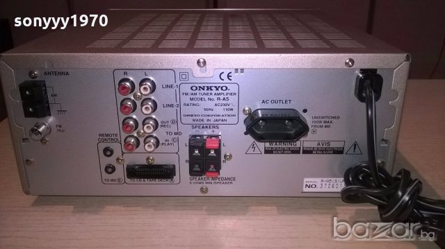 onkyo r-a5 stereo receiver-made in japan-внос швеицария, снимка 16 - Ресийвъри, усилватели, смесителни пултове - 18267288