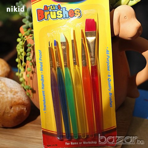 6 бр. четки за декориране декорация художествени  рисуване на сладки торти и украса