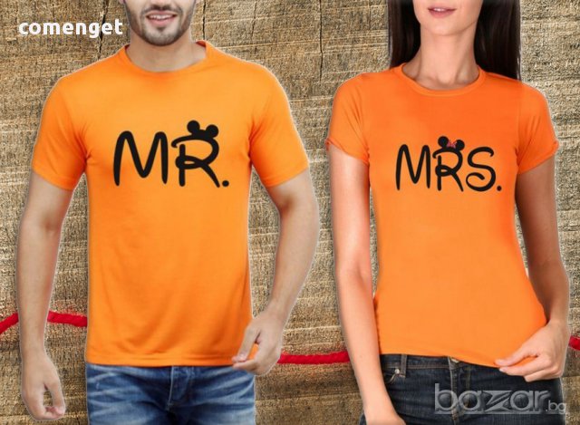 СВЕТИ ВАЛЕНТИН. За ВЛЮБЕНИ! MR & MRS MICKEY LOVE тениски - БЕЗПЛАТНО добавяне на дата!, снимка 6 - Тениски - 11368837