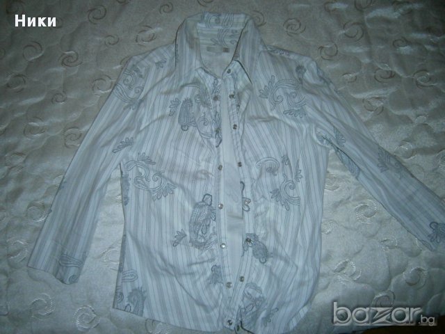Дамска ластична риза 7/8 ръкав -Л размер, снимка 1 - Ризи - 12419753