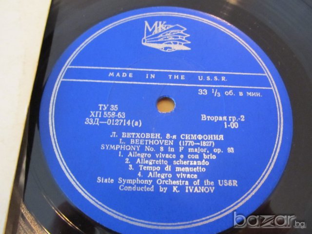 Грамофонна плоча - Симфонична музика Лудвиг ван Бетховен - Класическа музика изд.63 година., снимка 2 - Грамофонни плочи - 15031632