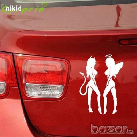 стикер лепенка за автомобил ангел и дявол, снимка 2 - Аксесоари и консумативи - 18450088
