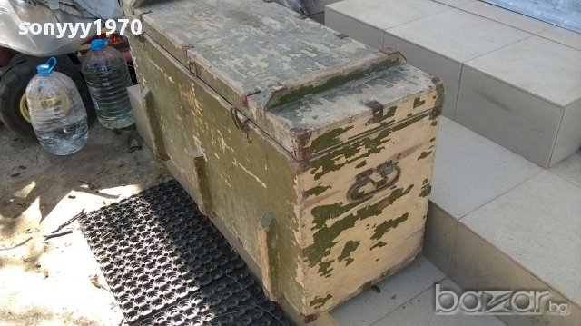 Ретро военен сандък-102х60х40см с капак и дръжки, снимка 6 - Антикварни и старинни предмети - 17920381