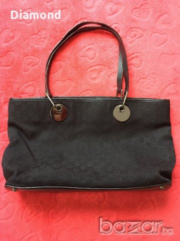 100 % Gucci monogram GG Canvas Eclipse Tote Leather чанта, снимка 2 - Чанти - 18920357