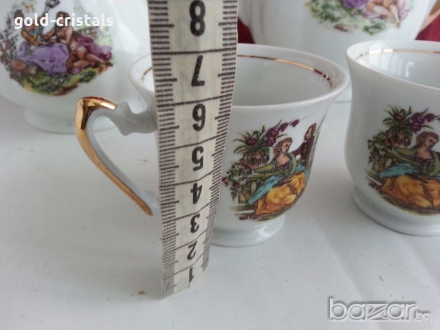  фин порцелан чаши за кафе чайник захарница латиера zajecar, снимка 10 - Антикварни и старинни предмети - 20188820