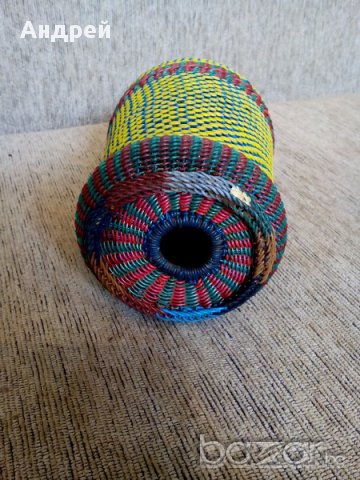 Старо плетено шише,бутилка, снимка 2 - Антикварни и старинни предмети - 17420855