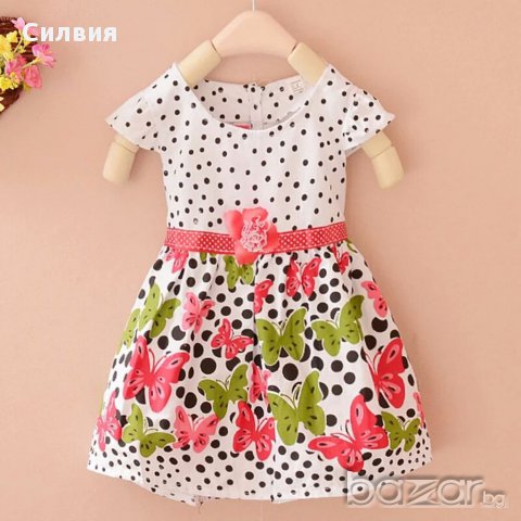 Рокля с пеперуди червена за 1