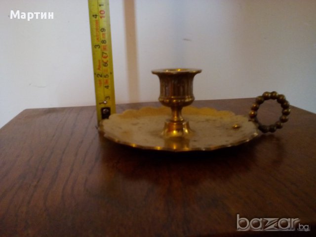 Стар масивен бронзов - Свещник - 1бр. ! (121067), снимка 3 - Други стоки за дома - 14630968