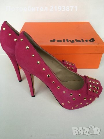 Естествена кожа велур обувки на висок ток Dolly bird номер 38, снимка 3 - Дамски обувки на ток - 24303569