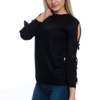 🎀 Дамски Пуловер с Декорирани 🎀 на ръкава 🎀, снимка 3 - Блузи с дълъг ръкав и пуловери - 23693672