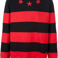 GIVENCHY RED BLACK STARS AND STRIPES Мъжки Пуловер тип Блуза размер S и M, снимка 3 - Пуловери - 7276850