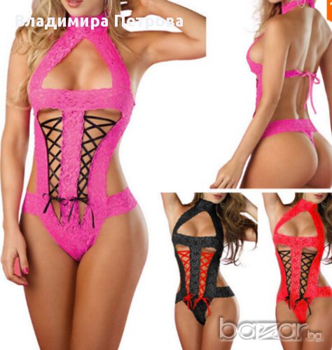 Страхотно еротично бельо в розово, черно или червено IM16007, снимка 1