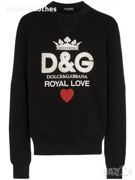 D&G Dolce and Gabbana Royal Love Swarovski Мъжка Блуза тип Пуловер size 46 (S), снимка 1