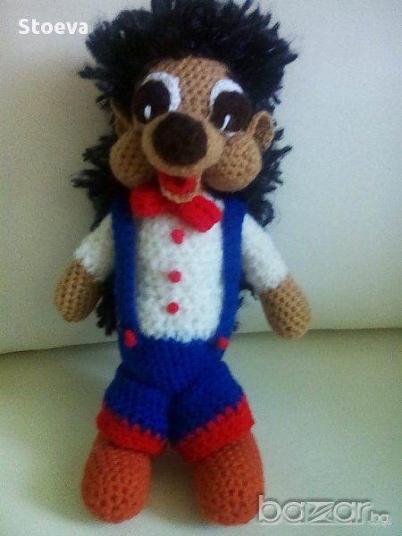 Кукла ръчно плетена играчка Ежко - Бежко, снимка 1