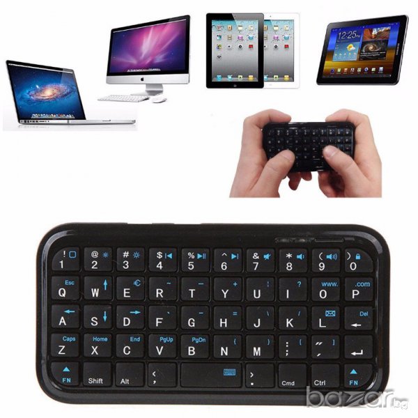 Универсална мини блутут клавиатура за смартфони и таблети + USB кабел, снимка 1