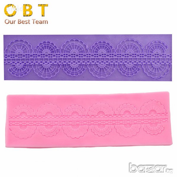 Молд подложка шаблон за сладка захарна дантела двойни ветрила - за декорации на торти , снимка 1