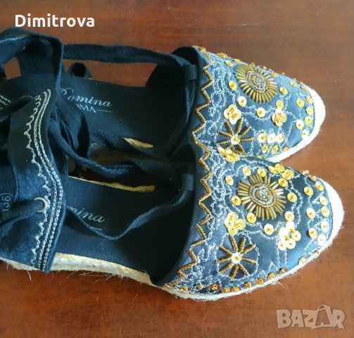 Дамски еспадрили с пайети, снимка 2 - Сандали - 25807970