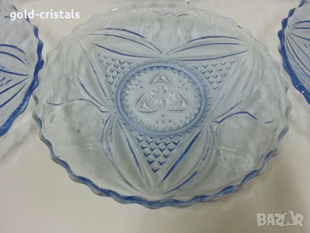  чинии синьо стъкло, снимка 6 - Антикварни и старинни предмети - 22342938