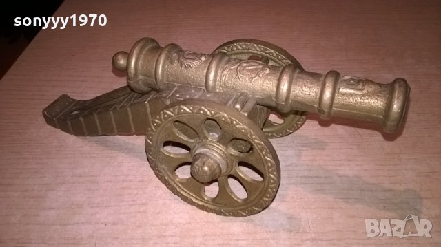 оръдие-масивно-мед/месинг-23х9х9см-внос швеицария, снимка 5 - Колекции - 23743893